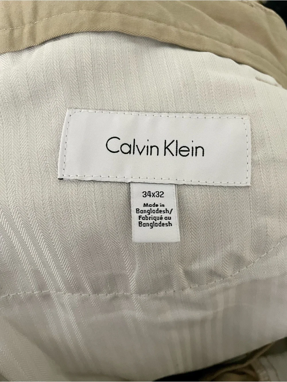 🦘 NWOT Calvin Klein Tan Slim Fit Trousers 34x32 🦘